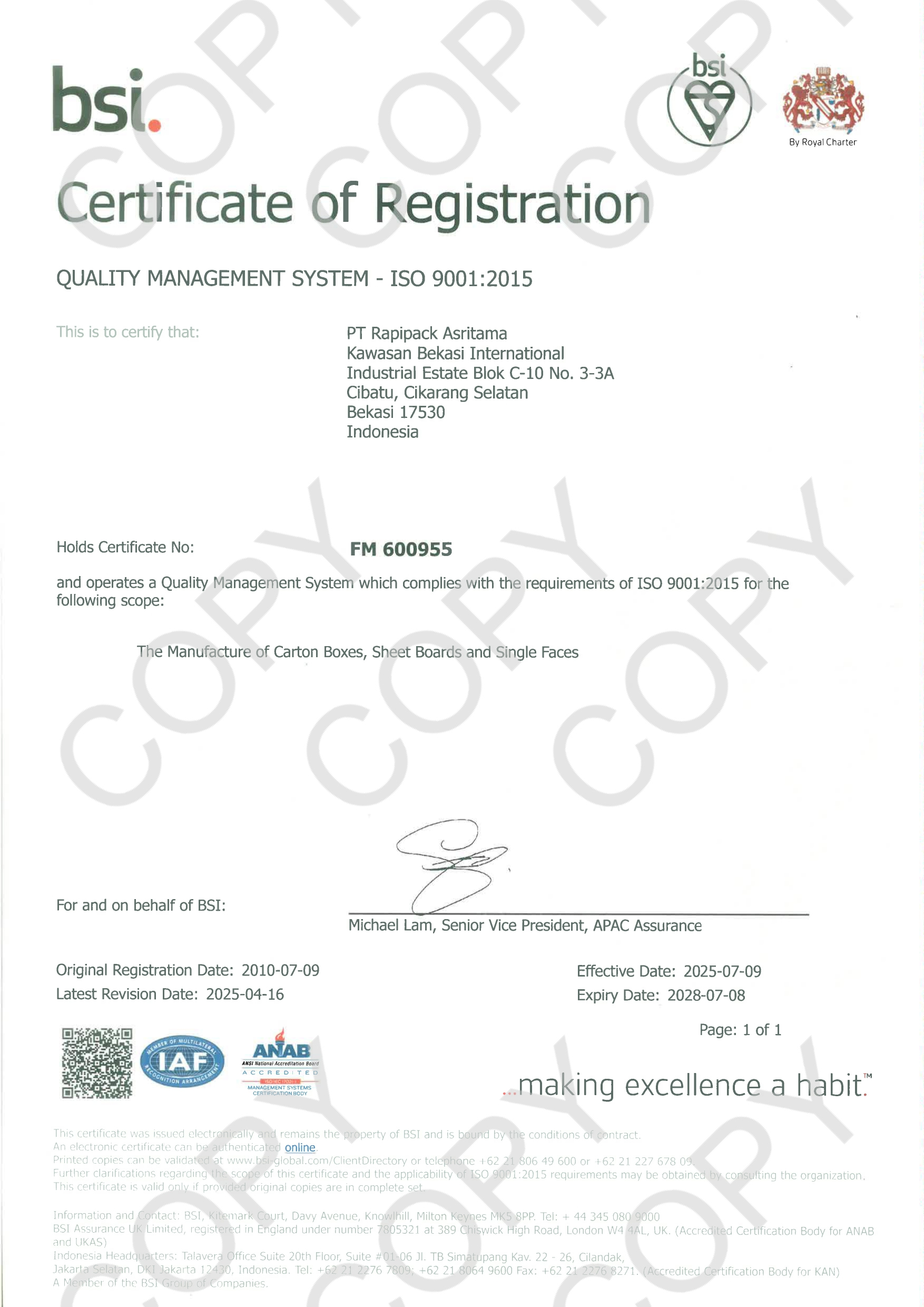 ISO 9001:2015 Certification
